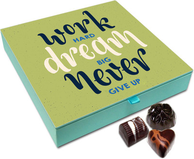

Chocholik Gift Box - Work Hard Dream Big Chocolate Box - 9pc Truffles(108 g)