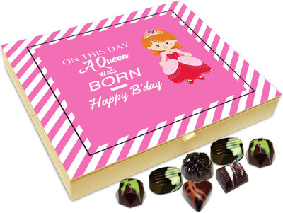 

Chocholik Gift Box - On This Day A Queen Was Born Chocolate Box - 20pc Truffles(240 g)