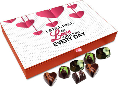 

Chocholik Gift Box - I Still Fall In Love With You Everyday Chocolate Box - 12pc Truffles(144 g)