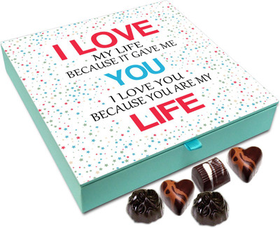 

Chocholik Gift Box - I Love You Because You Are My Life Chocolate Box - 9pc Truffles(108 g)