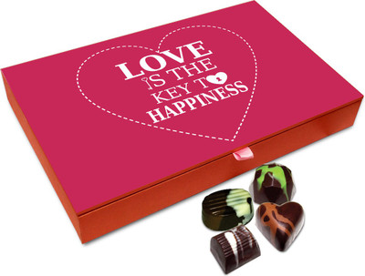 

Chocholik Gift Box - Love Is The Key To Happiness Chocolate Box - 12pc Truffles(144 g)