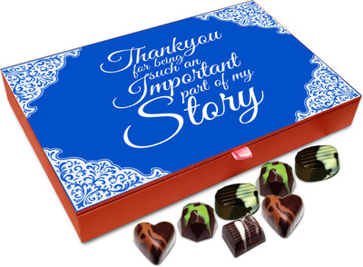 

Chocholik Gift Box - Thanks For Being An Important Part Of Story Chocolate Box - 12pc Truffles(144 g)