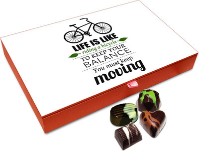 

Chocholik Gift Box - Life Is Like Cycle Keep Moving Chocolate Box - 12pc Truffles(144 g)