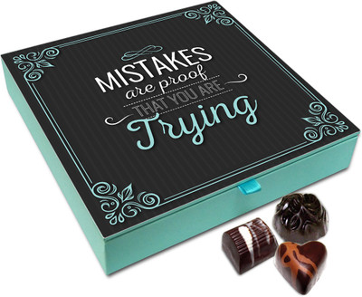 

Chocholik Gift Box - Mistakes Are Proof That You Are Trying Chocolate Box - 9pc Truffles(108 g)