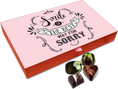 

Chocholik Gift Box - Smile Is The Best Way For Sorry Chocolate Box - 12pc Truffles(144 g)