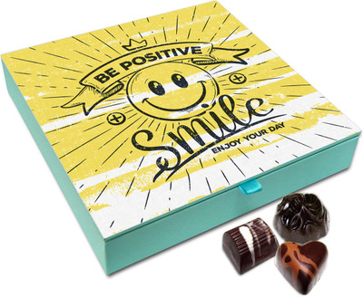 

Chocholik Gift Box - Be Positive Smile And Enjoy Your Day Chocolate Box - 9pc Truffles(108 g)