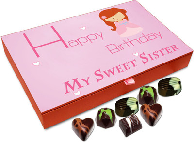 

Chocholik Gift Box - Happy Birthday My Sweet Sister Chocolate Box - 12pc Truffles(144 g)