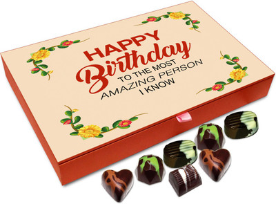 

Chocholik Gift Box - Happy Birthday Amazing Person Chocolate Box - 12pc Truffles(144 g)