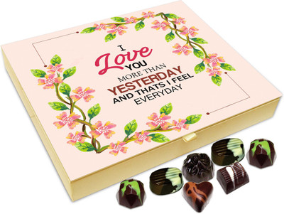 

Chocholik Gift Box - I Love You More Than Yesterday Chocolate Box - 20pc Truffles(240 g)