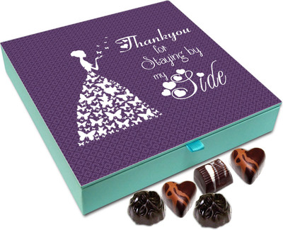 

Chocholik Gift Box - Thanks For Staying By My side Chocolate Box - 9pc Truffles(108 g)