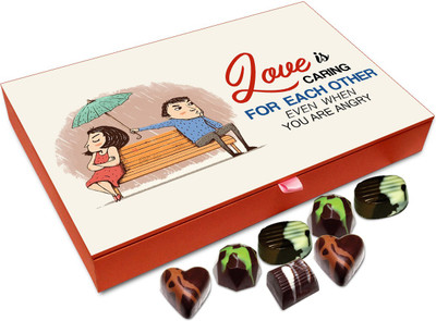 

Chocholik Gift Box - Love Is Caring For Each Other Chocolate Box - 12pc Truffles(144 g)