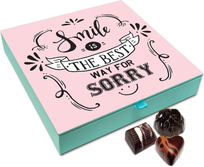

Chocholik Gift Box - Smile Is The Best Way For Sorry Chocolate Box - 9pc Truffles(108 g)