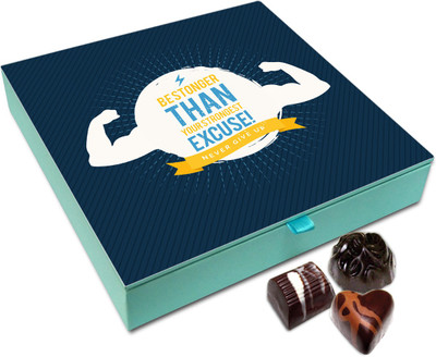 

Chocholik Gift Box - Be Stronger Than Your Strongest Excuse Chocolate Box - 9pc Truffles(108 g)