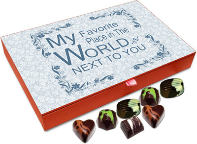 

Chocholik Gift Box - My Favorite Place In World Is Next To You Chocolate Box - 12pc Truffles(144 g)