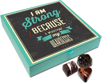 

Chocholik Gift Box - I Am Strong Because I Know My Weakness Chocolate Box - 9pc Truffles(108 g)