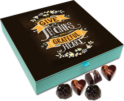 

Chocholik Gift Box - Give Thanks With Grateful Heart Chocolate Box - 9pc Truffles(108 g)