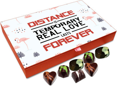 

Chocholik Gift Box - Distance Is Temporary Love Is Permanent Chocolate Box - 12pc Truffles(144 g)