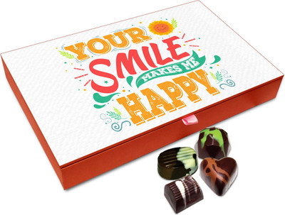 

Chocholik Gift Box - Your Smile Makes Me Happy Chocolate Box - 12pc Truffles(144 g)