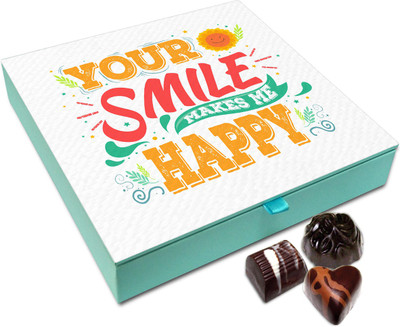 

Chocholik Gift Box - Your Smile Makes Me Happy Chocolate Box - 9pc Truffles(108 g)