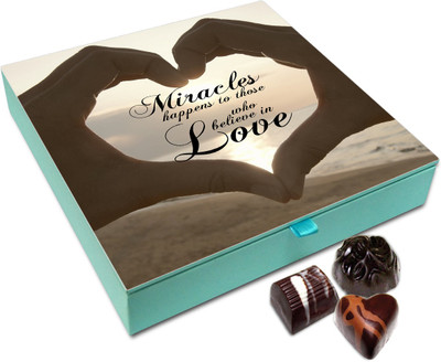 

Chocholik Gift Box - Miracles Happen In Love Chocolate Box - 9pc Truffles(108 g)