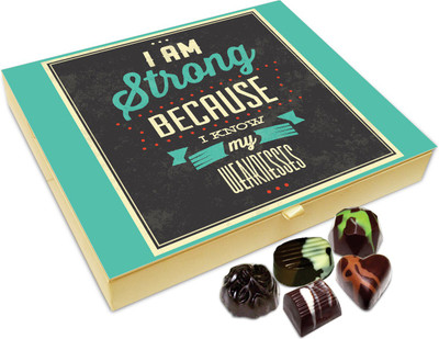 

Chocholik Gift Box - I Am Strong Because I Know My Weakness Chocolate Box - 20pc Truffles(240 g)