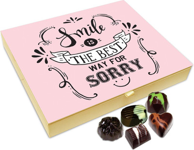 

Chocholik Gift Box - Smile Is The Best Way For Sorry Chocolate Box - 20pc Truffles(240 g)