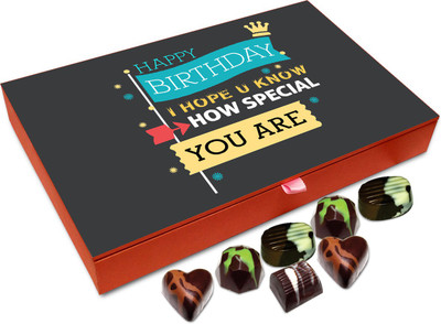 

Chocholik Gift Box - Happy Birthday Special Man Chocolate Box - 12pc Truffles(144 g)