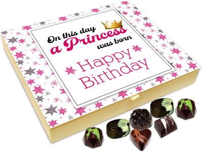 

Chocholik Gift Box - A Princess Was Born On This Day Chocolate Box - 20pc Truffles(240 g)