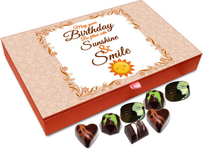 

Chocholik Gift Box - May Your Birthday Is Filled With Sunshine And Smile Chocolate Box - 12pc Truffles(144 g)