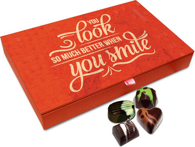 

Chocholik Gift Box - You Look So Much Better When You Smile Chocolate Box - 12pc Truffles(144 g)