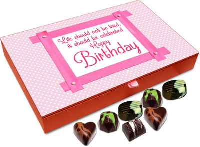

Chocholik Gift Box - Life Should Be Celebrated Chocolate Box - 12pc Truffles(144 g)