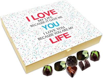 

Chocholik Gift Box - I Love You Because You Are My Life Chocolate Box - 20pc Truffles(240 g)