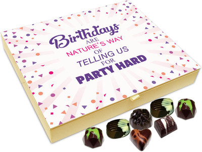 

Chocholik Gift Box - Party Hard On Birthday Chocolate Box - 20pc Truffles(240 g)