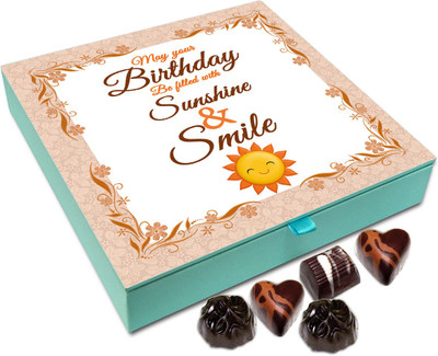 

Chocholik Gift Box - May Your Birthday Is Filled With Sunshine And Smile Chocolate Box - 9pc Truffles(108 g)