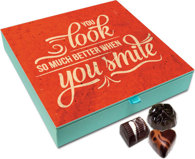 

Chocholik Gift Box - You Look So Much Better When You Smile Chocolate Box - 9pc Truffles(108 g)