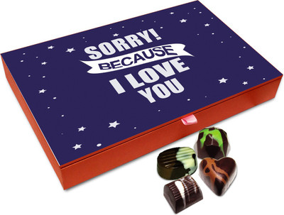 

Chocholik Gift Box - Sorry Because I Love You Chocolate Box - 12pc Truffles(144 g)