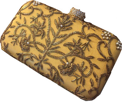 

CRAFTBAZAAR Party Yellow Clutch