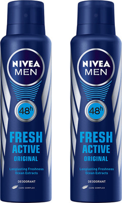 

Nivea Fresh Active Original 48 Hours Deodorant Spray - For Men(300 ml, Pack of 2)