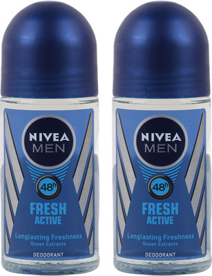 

Nivea Fresh Active 48 Hours Deodorant Roll-on - For Men(100 ml, Pack of 2)