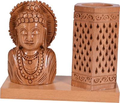 

Craft Trade 1 Compartments Wooden Pen Stand(Brown)