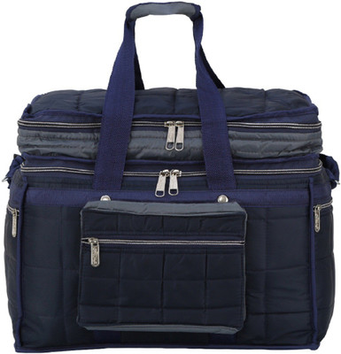 

SuiDhaga PU Blue+Grey Casual Expandable Travelling Bag 1 Main Compartments 3 Small & 1 Insider Zippered Pockets For Men/Women Travel Duffel Bag(Multicolor)