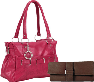 

Lady bar Shoulder Bag(Pink, Brown), Brown;pink