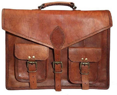 

Anshka International 15 inch Expandable Laptop Messenger Bag(Brown)