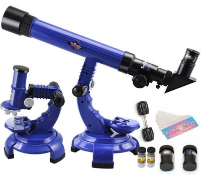 

Emob 2 in 1 Telescope & Microscope Set Science Nature Educational Astronomy Learning Kids Toy(Blue)