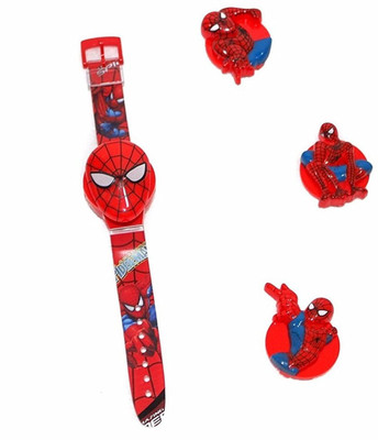 

Royle Katoch Funky Spiderman Theme Kids Digital LCD Watch With 3 Additional Top Cover Screen Design(Red)