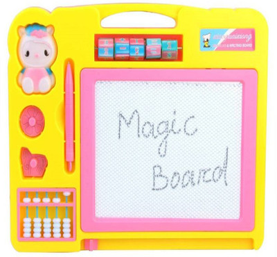 

Shy Products Magic Slate + Black Slate Chalk Board,double sided slate magic + chalk slate(Multicolor)