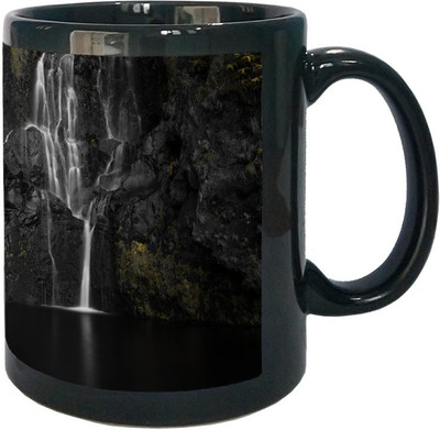 

Arkist waterfall azores island of flores portugal wallp Black Ceramic Mug(340 ml), Multicolor