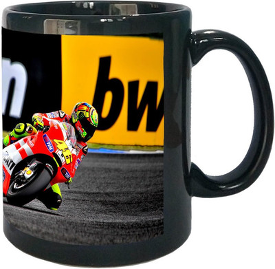 

Arkist valentino rossi on ducati motorcycle wallpaper 2 Black Ceramic Mug(340 ml), Multicolor