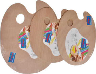 

Arora Wooden 10 Paint Wells Palettes with Lid(Set of 3, Multicolor)