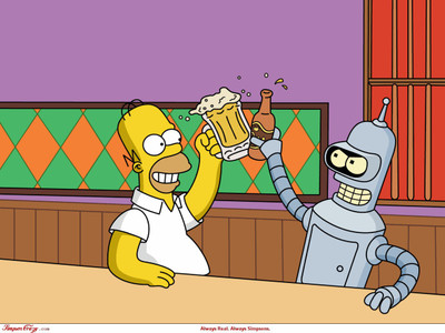 

Akhuratha Designs TV Show The Simpsons Homer Simpson Bender HD Wall Poster Paper Print(12 inch X 18 inch, Rolled)